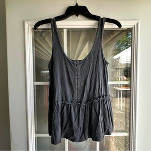 dark grey flowy tank top
